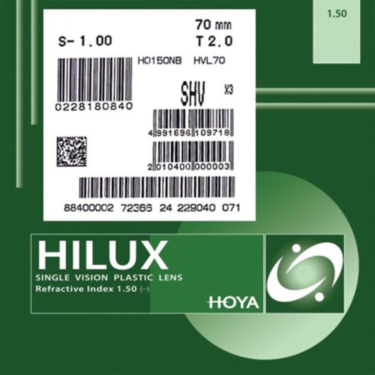 عدسی طبی هویا 1.50 HOYA HILUX SUPER