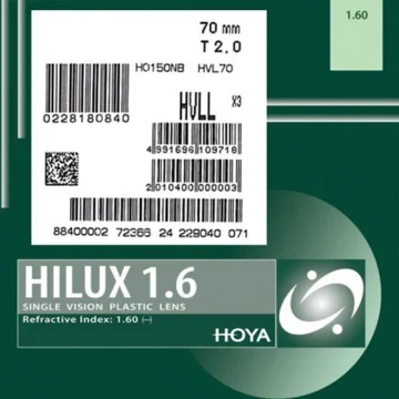 عدسی طبی هویا HOYA EYAS HILUX LONGLIFE 1.60