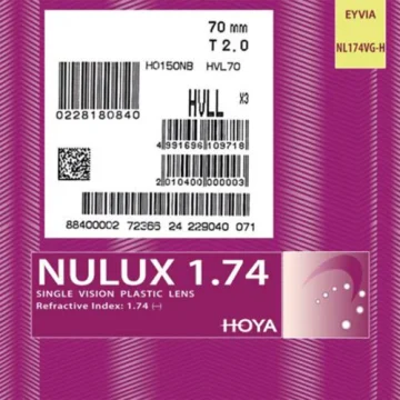 عدسی طبی هویا HOYA EYVIA NULUX ASPHERIC LONGLIFE 1.74
