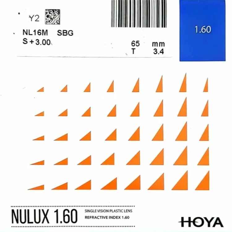 عدسی طبی هویا HOYA EYAS NULUX ASPHERIC BLUE CONTROL 1.60