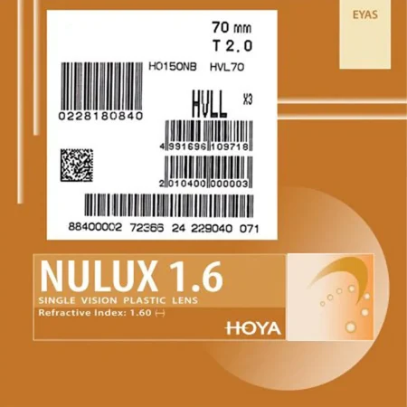 عدسی طبی هویا HOYA EYAS NULUX ASPHERIC LONGLIFE 1.60